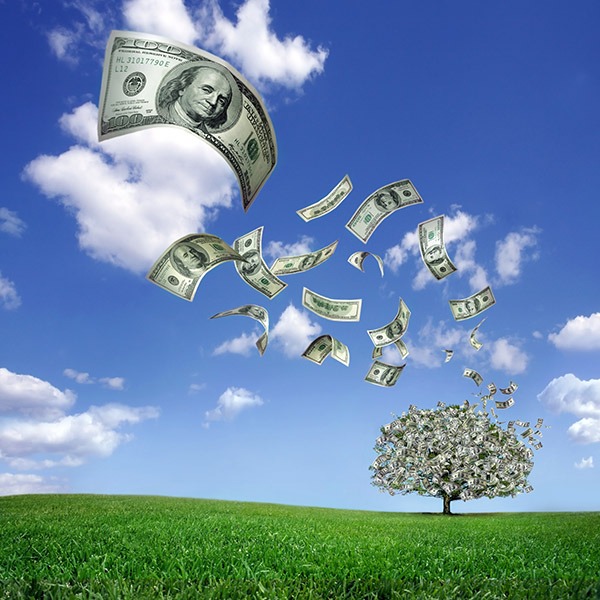 falling dollar bills from money tree - MMT – Modern Monetary Theory –or– Magic Money Tree?