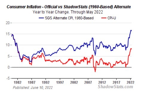 ShadowStats.com Chart - Consumer Inflation June 2022