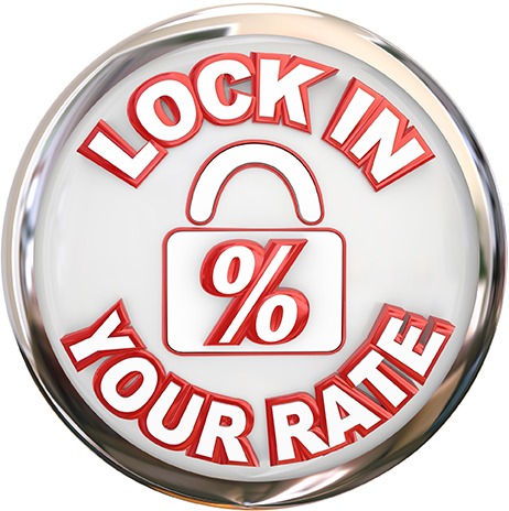 Lock In Your Rate words on a button or round symbol to illustrate securing a mortgage or loan number as a fixed rate on a home purchase - Locking In Safe Returns Is Not So Easy