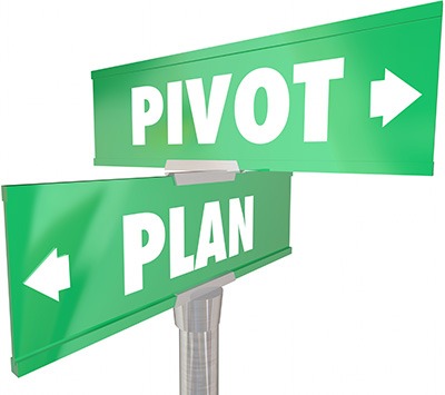 Plan Vs Pivot Change Direction New Strategy Vision Road Signs
