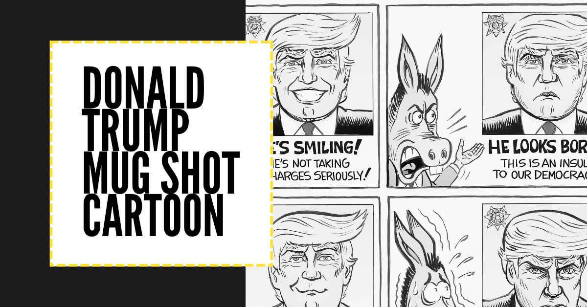 Donald Trump Mug Shot Cartoon